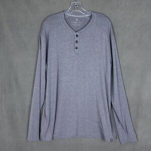 Free Fly Performance Bamboo Flex Henley Shirt Mens XXL Gray Long Sleeve